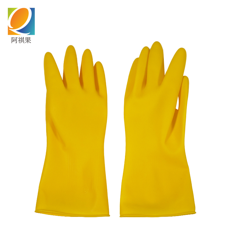 阿祺果 橡胶手套 黄色m-L 双高清大图