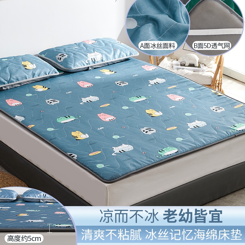 家柏饰(CORATED)夏季床褥夏天冰丝床垫软垫榻榻米垫子学生宿舍单人薄款睡垫记忆棉 龙猫/凉感床垫，透气舒适，贴身裸睡 150x200cm床垫/吸湿透气，凉而不冰，清爽舒适四层加厚