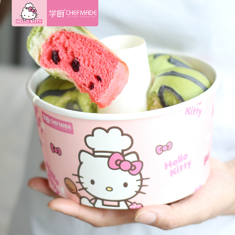 学厨HELLOKITTY 6寸戚风蛋糕 蛋糕模具 海绵蛋糕中空蛋糕纸杯模马芬蛋糕纸托纸垫烘焙包装6个装 KT7077