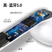 风悦F10 蓝牙耳机双耳入耳式迷你 隐形 无线运动跑步真无线5.0 TWS耳麦苹果安卓手机OPPO 小米耳塞通用 触控版