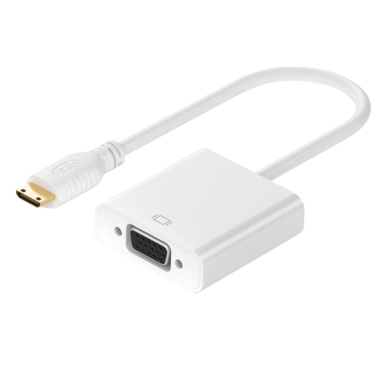 酷比客(L-CUBIC) Mini HDMI转VGA线+音频线/白色/0.2M LCAVMHVAW (单位:根)