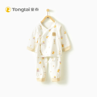 童泰TONGTAI婴儿纯棉和服开裆套装0-3个月宝宝系带内衣裤子两件套