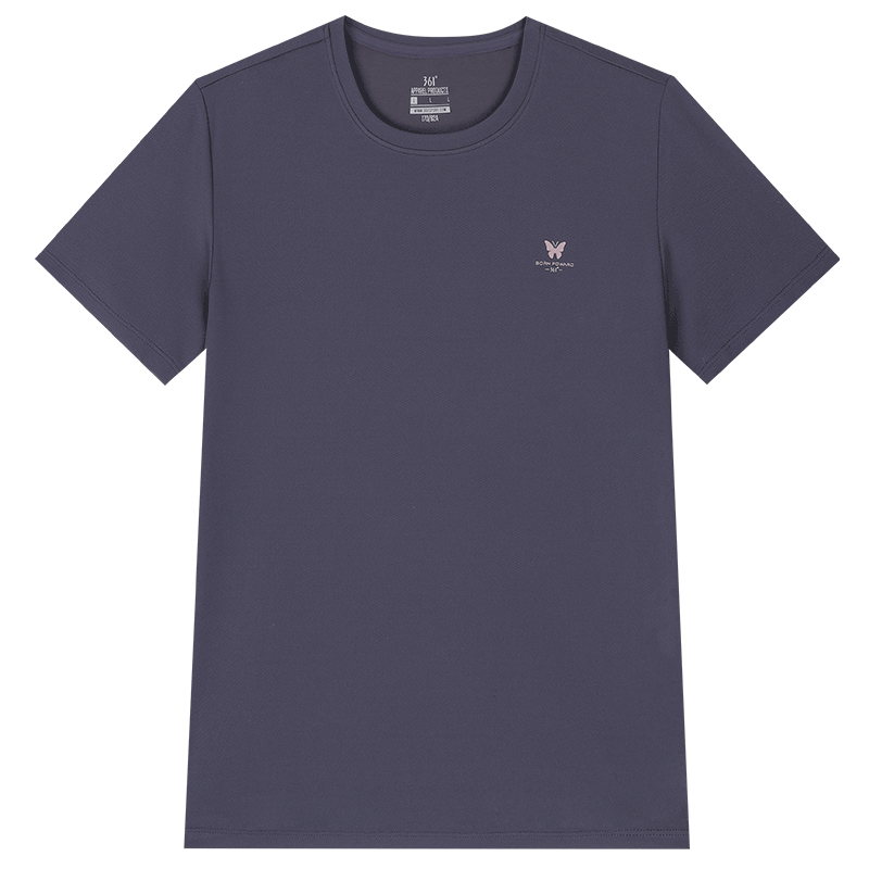 361°运动t恤女款夏季透气速干衣半袖短T女士瑜伽健身跑步短袖662524119V 灰暗紫 4XL