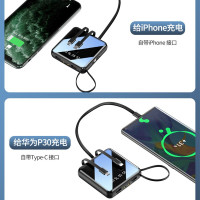 ZNNCO充电宝20000毫安时自带线大容量便携式移动电源 镜黑[旗舰版]自带四线丨可上飞机丨数显+灯 超薄小巧迷你通用