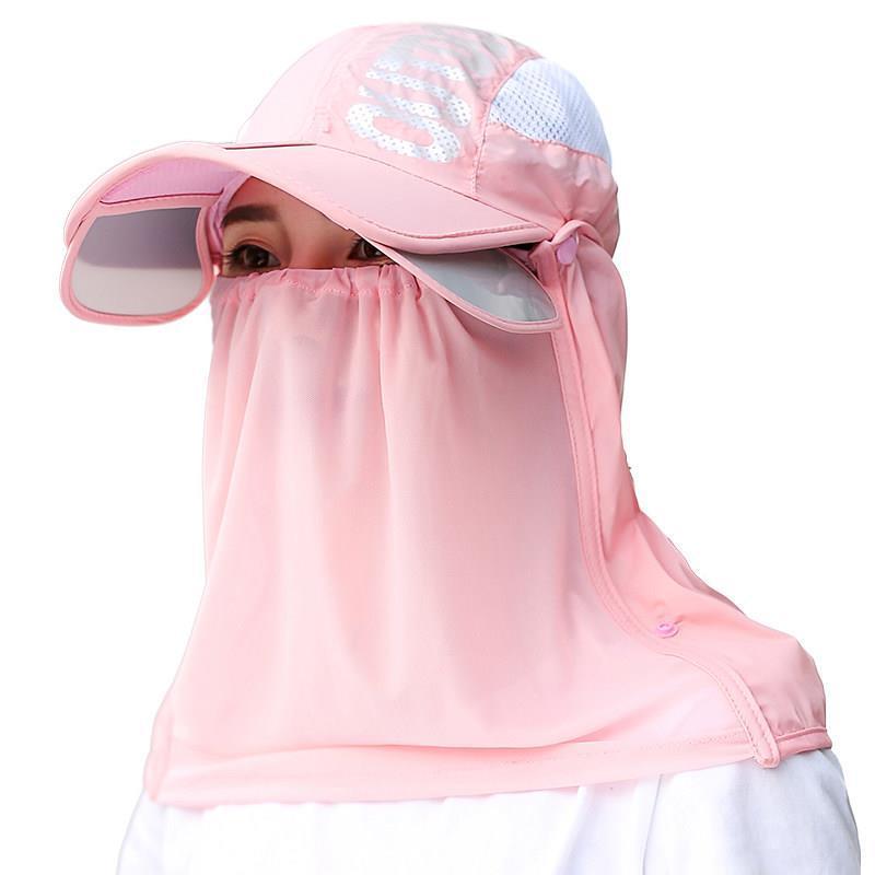 防晒帽子女夏天防紫外线骑车遮阳帽折叠户外百搭大沿遮脸太阳帽女 mc