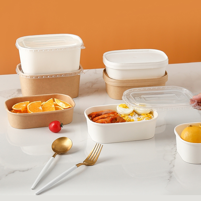 牛皮纸打包盒野餐盒便当盒子古达水果沙拉碗纸盒轻食野餐饭盒餐具
