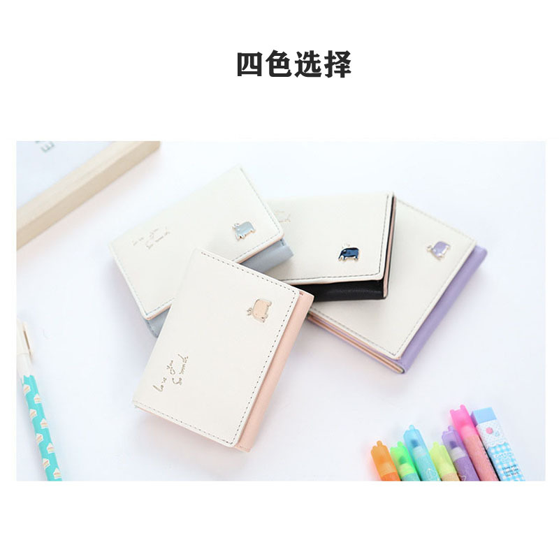 小钱包女小巧短款超薄简约精致性冷淡可爱日系少女心折叠学生清新 粉红色