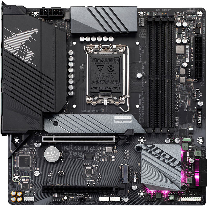 技嘉B760M AORUS ELITE++英特尔i9-13900K+金士顿 FURY DDR5 5200 16G主板套装