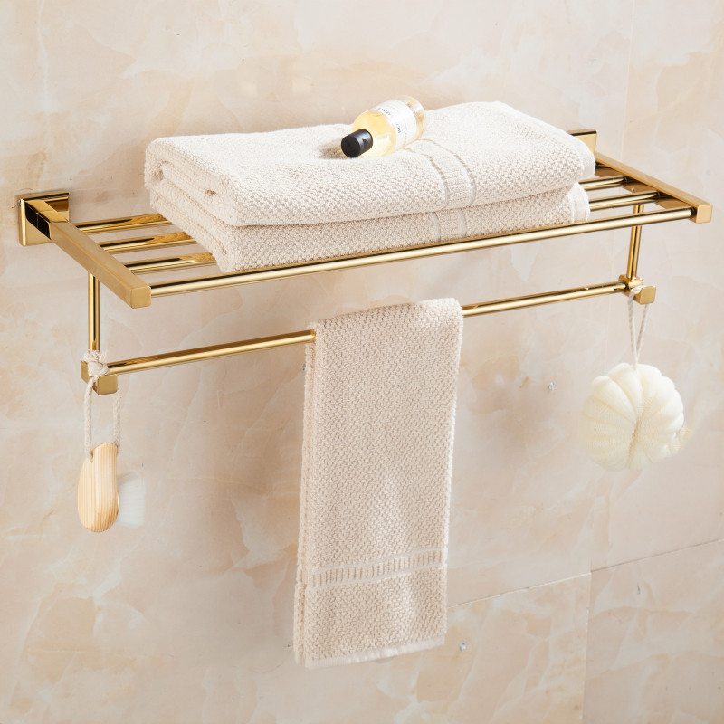 铜浴室毛巾架金色浴巾架卫生间闪电客置物架毛巾杆卫浴五金挂件套装