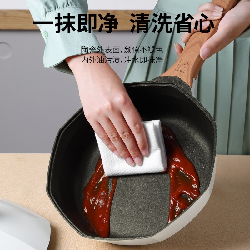 卡特马克八角煎锅有钛不粘锅家用平底锅煎蛋煎饼锅燃气电磁炉专用 24八角煎锅白钛高清大图