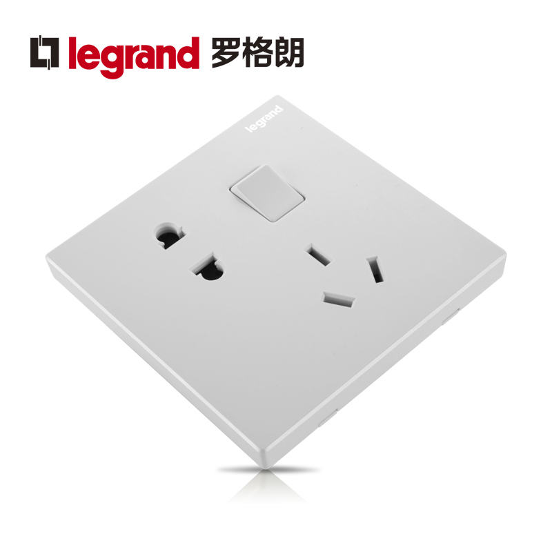 罗格朗(Legrand)开关插座面板仕典逸景白色86型带开关五孔二三插5孔家用按照墙壁电源插座