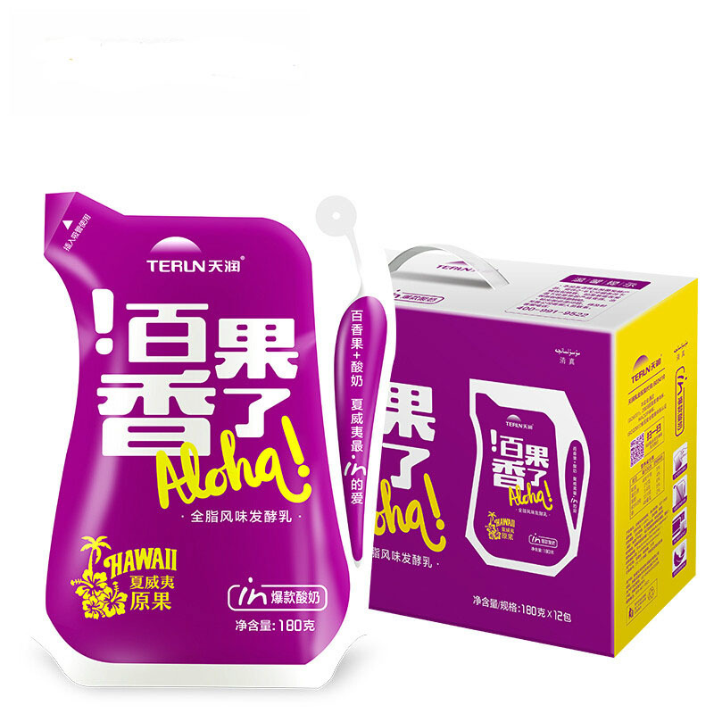 天润新疆特产百果香了酸奶浓缩酸牛奶 180g*12袋