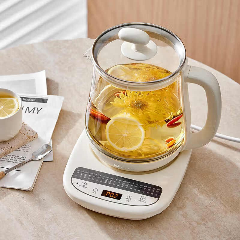 小熊Bear养生壶1.5L玻璃电水壶全自动煮茶花茶壶米黄五金滤网办公家用多功能养身壶YSH-G15P6-P01高清大图