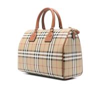 博柏利(BURBERRY)女士单肩包时尚格纹拼接连帽手提斜挎包百搭配件