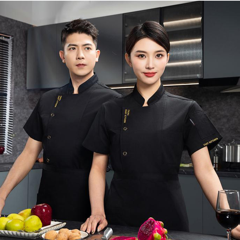 天鸣 夏季短袖厨师服 工作服 源头工厂可定制 1681# 件高清大图