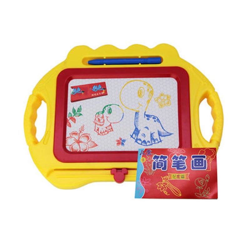 [中号画板+画册 单个颜色随机发]儿童画画板磁性写字板笔彩色小孩幼儿磁力宝宝涂鸦板玩具简约小清新画板