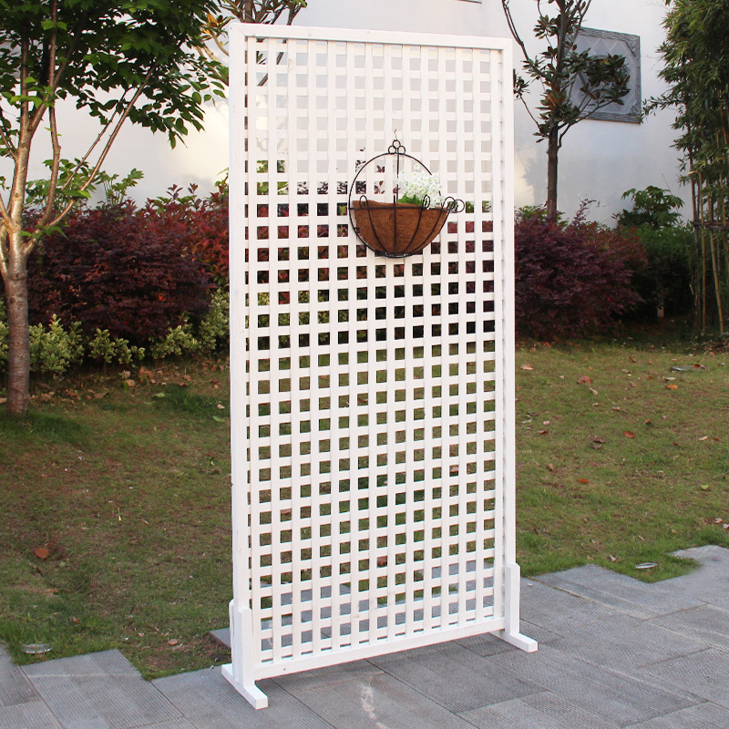 支架单只防腐木隔断户外庭院碳化木网格栅栏屏风阳台花墙架子花园室外