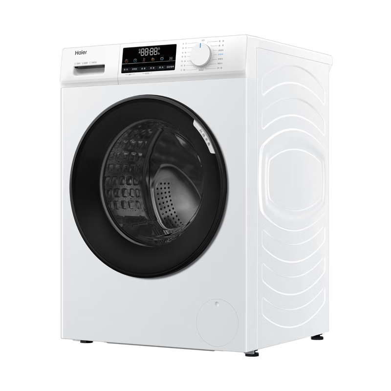 海尔10公斤健康洁净滚筒洗衣机超薄大容量双喷淋除菌高洗净 XQG100-50GW高清大图