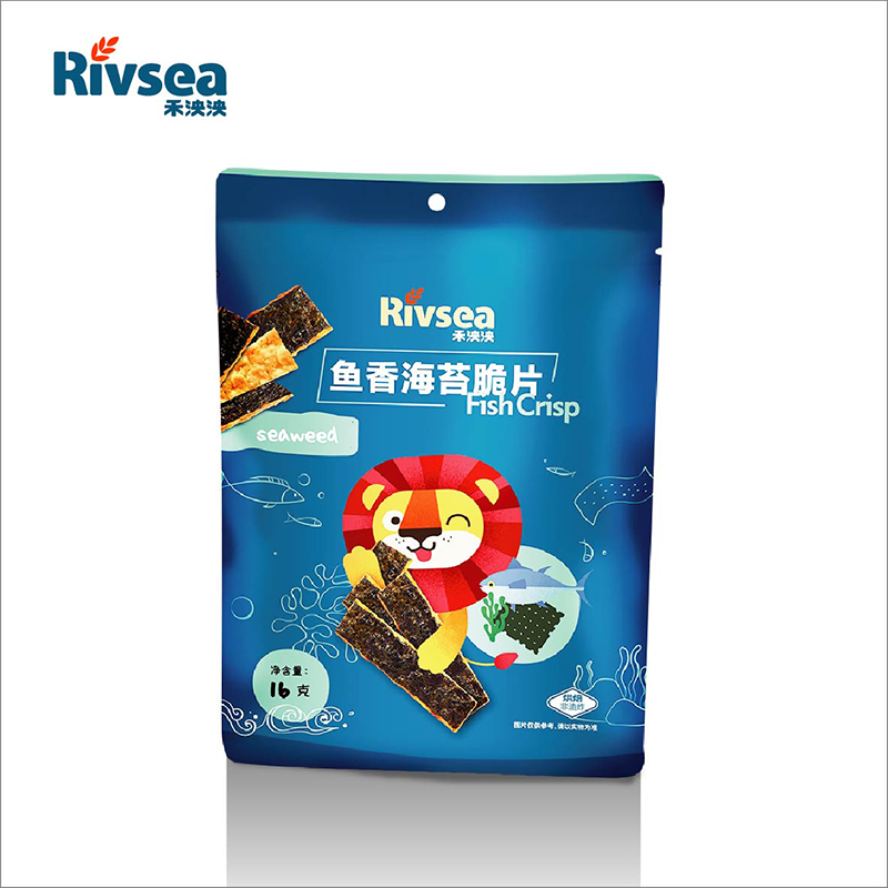 禾泱泱(Rivsea)宝宝零食鲜鱼夹心海苔脆片16g即食海苔儿童 点心