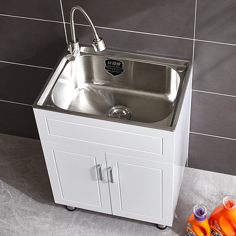 不锈钢洗衣盆洗衣柜阳台厨房洗衣槽洗衣池浴室柜洗衣台盆柜卫浴柜