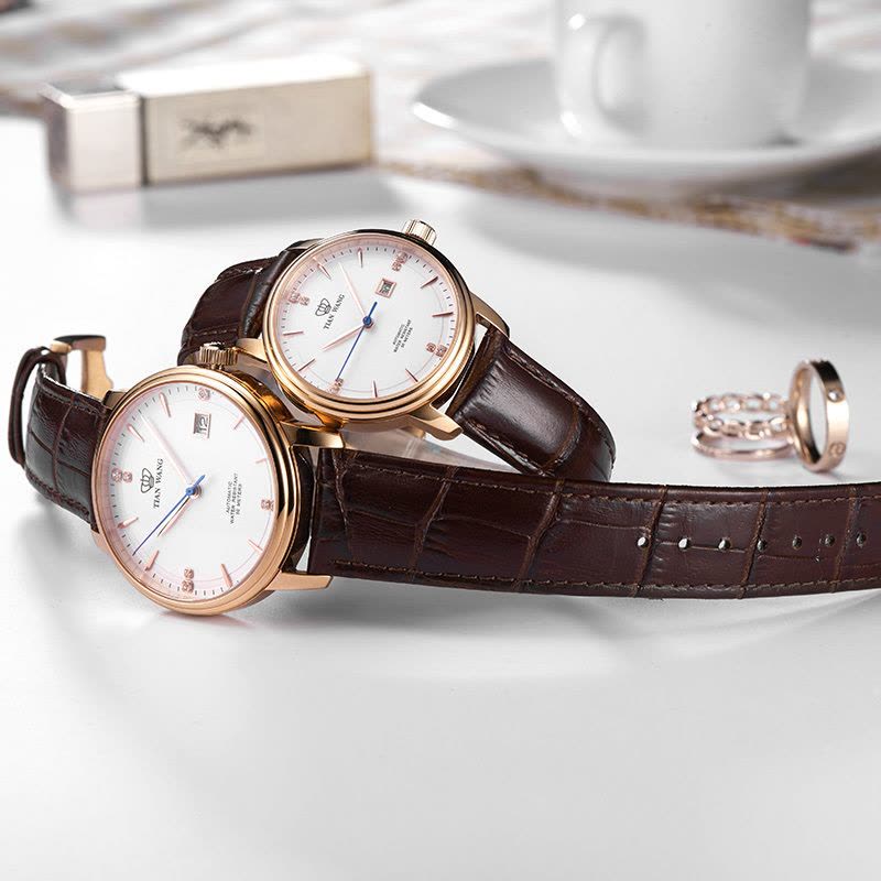 [支持后盖定制刻字服务]天王表手表 昆仑系列机械表正品防水休闲时尚情侣手表一对表51001图片