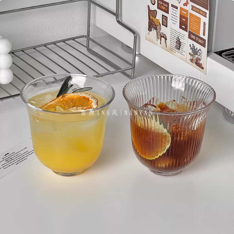 杯子 加厚古典茶杯[透明]+杯垫高清大图