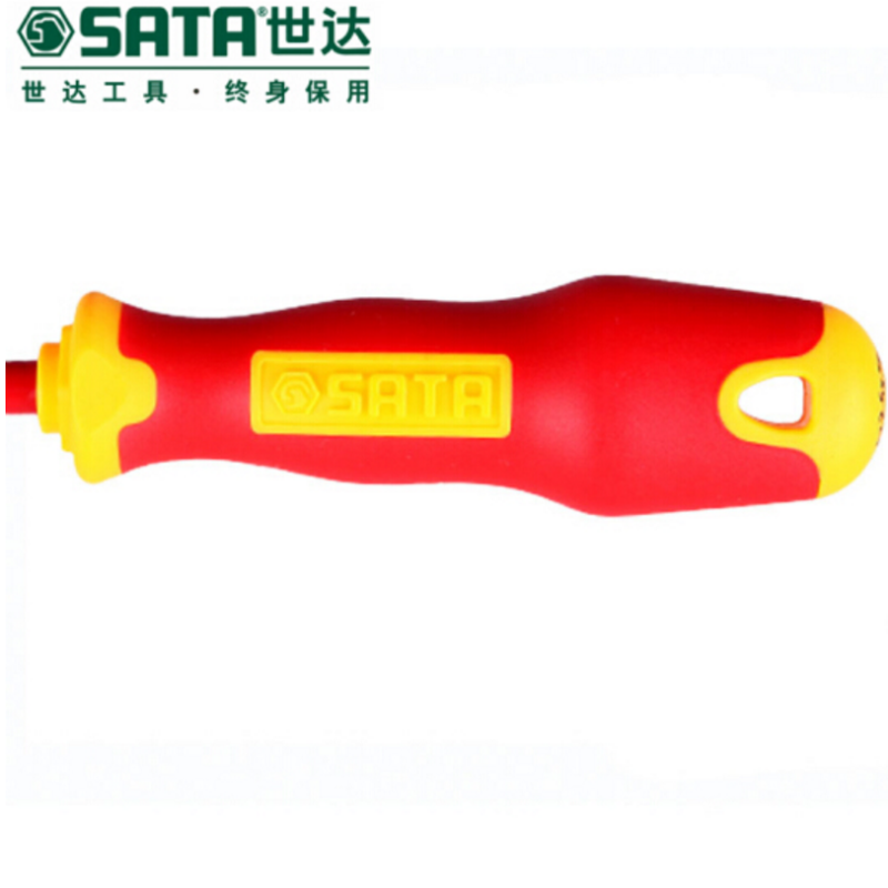 世达SATA T系列双色柄一字绝缘螺丝批61321-61325 6.5x150MM 61325