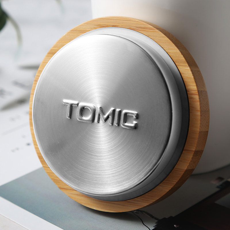 特美刻(TOMIC)马克杯 带盖咖啡杯子情侣陶瓷杯懒人牛奶杯水杯茶杯 TCL1317 白色 520ML大容量