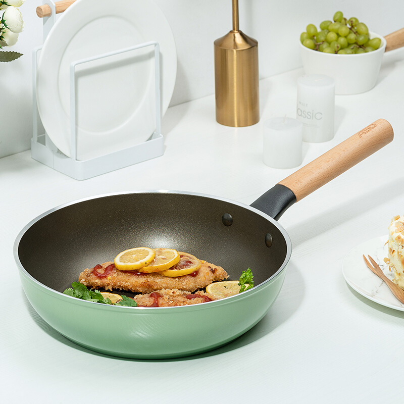 爱仕达平底锅煎锅不粘锅珐琅锅28cm煎锅锅具明火专用煎盘g