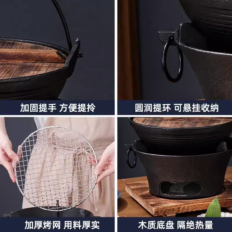湃優品铸铁炭炉烧烤炉家用烤火炉室外围炉煮茶炉室内老式木碳取暖炉全套