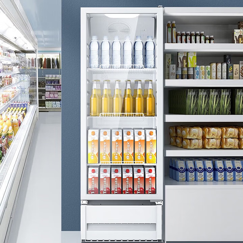 美的(Midea)展示柜 210升立式家用商用风冷冷藏保鲜柜 饮料啤酒冷柜玻璃门展示冰箱 ML-208DGE高清大图