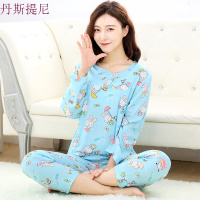 棉绸睡衣女士夏季长袖套装薄款两件套纯绵绸套头人造棉空家居服