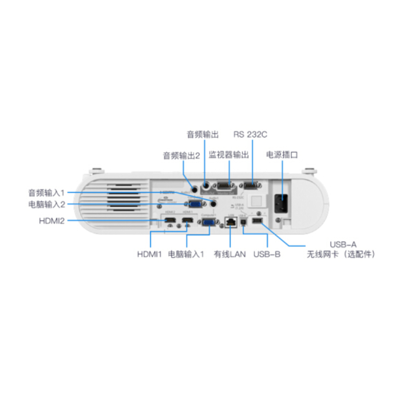 爱普生(EPSON)CB-X50 投影仪/投影机 商用/家用/教育 (标清 3600流明 防尘低噪音 内置边缘融合)