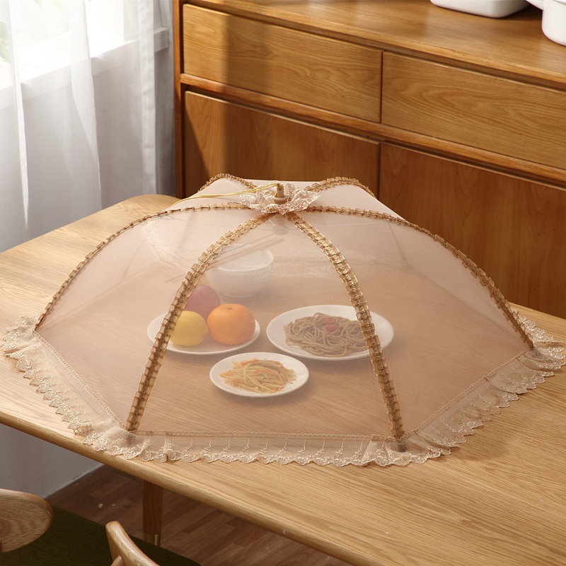 盖菜罩防苍蝇家用可折叠饭菜餐桌罩剩菜食物罩饭罩碗罩防苍蝇罩伞80cm