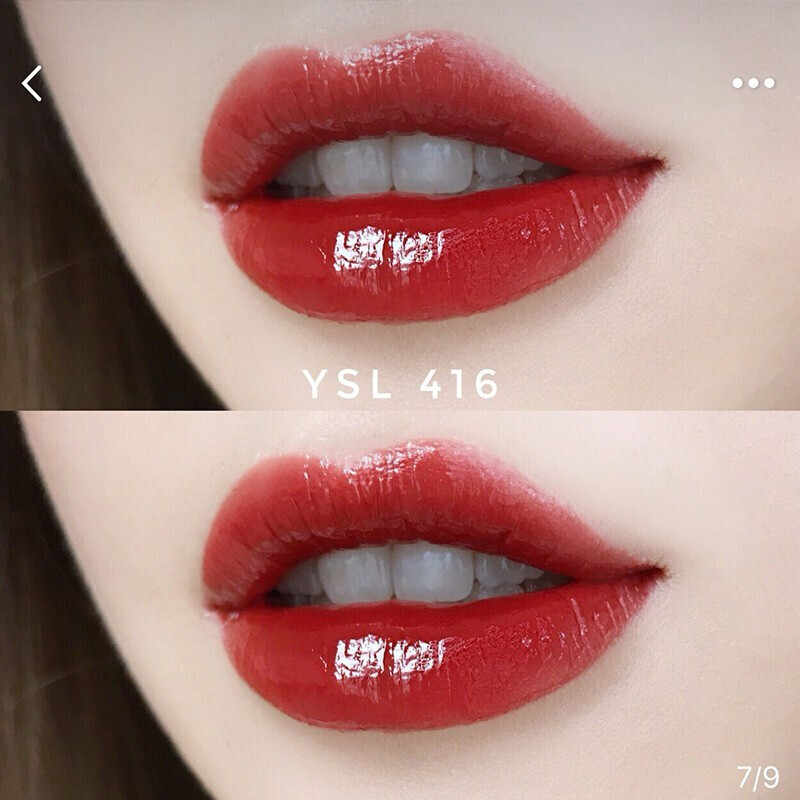 圣罗兰(YSL) 416杨树林唇釉唇彩黑管唇釉番茄色 黑管416#番茄红高清大图