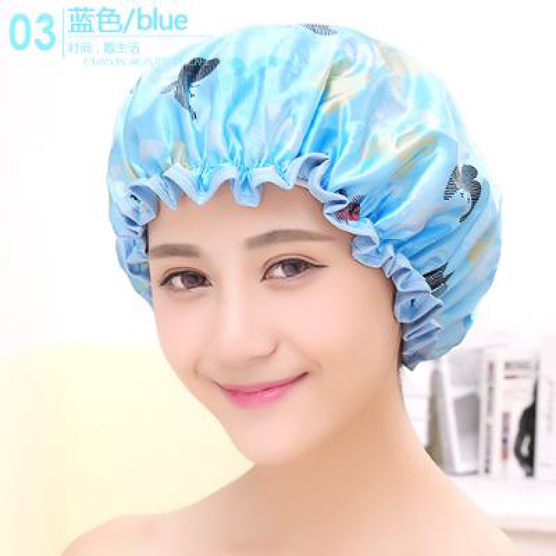 成人沐浴女款洗澡防水日式可爱卡通长发帽加大加厚洗澡洗头帽浴帽 三维工匠 粉色老鼠高清大图