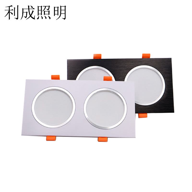 利成照明 双头嵌入式方形筒灯 2×18W格栅灯 LC1258图片
