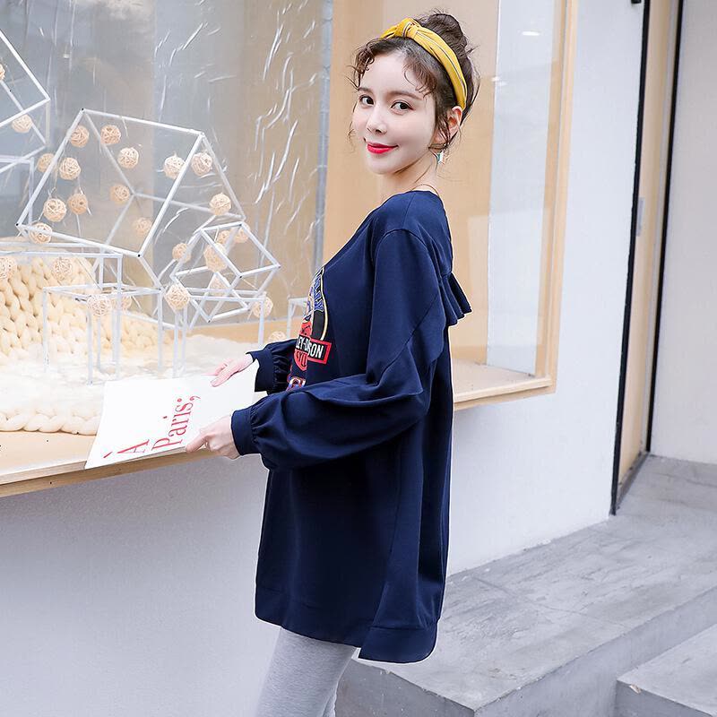 迪鲁奥(DILUAO)孕妇装春秋装大码时尚孕妇卫衣套装秋冬季韩版中长款孕妇上衣图片