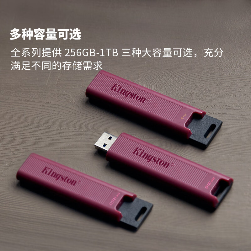 金士顿(Kingston) 1TB USB3.2 Type-A 大容量固态U盘 DTMAXA 读速高达1000MB/s