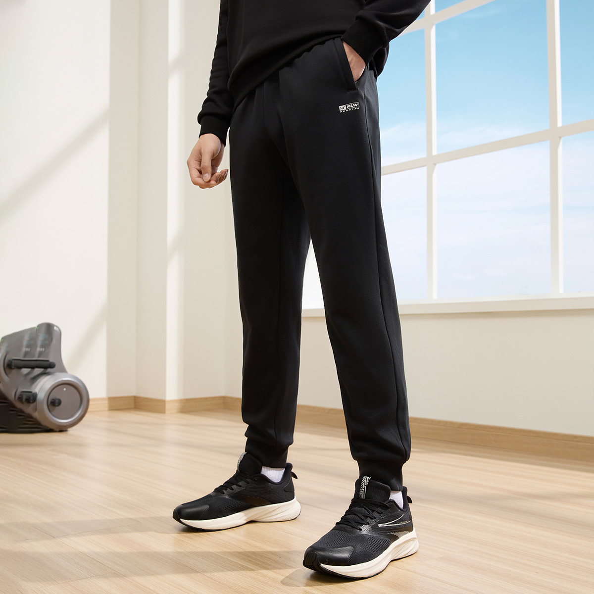 361°运动长裤秋冬季新款加绒保暖裤子_拼 4XL 超级黑652344706V