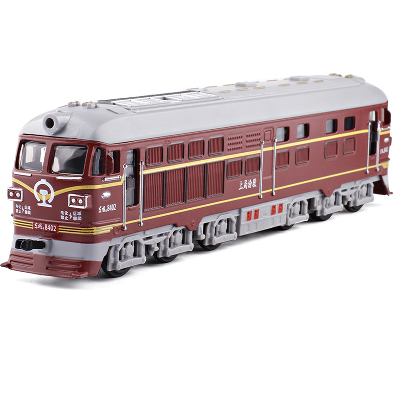 彩珀仿真165大号东风火车内燃机4b怀旧绿皮火车头声光模型玩具红色