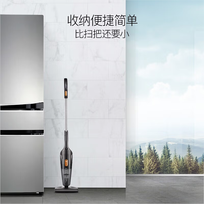 德尔玛吸尘器DX115C升级版家用小型手持式推杆强力大功率吸尘机除螨地毯大吸力