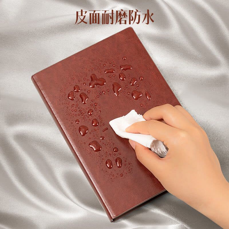 得力(deli) 25K160张加厚商务皮面本办公用品 日记本会议记事本笔记本子文具 棕色3186图片