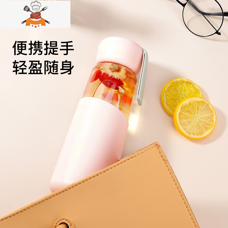 /诺米北欧ins便携透明杯子耐热隔热随手杯女简约 敬平高清大图