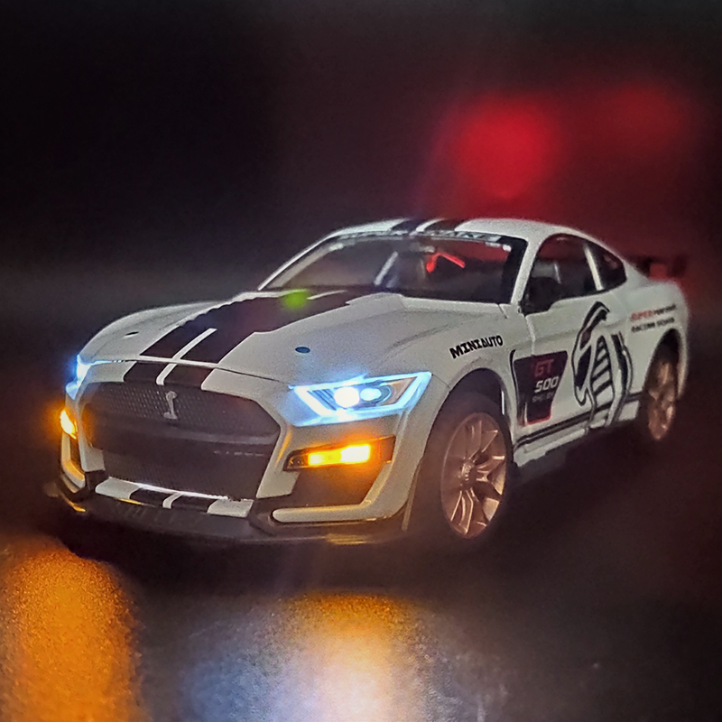 金属仿真大号120福特野马gt500蝰蛇汽车模型声光回力玩具