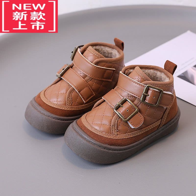 可莉允男童棉鞋加厚加绒雪地靴防滑小童靴子新款女宝宝短靴保暖儿童棉靴图片