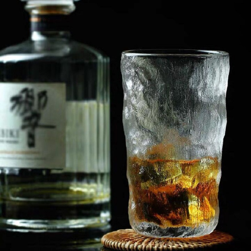 苏宁宜品 冰川玻璃杯家用日式水杯男早餐杯ins风啤酒杯子果汁咖啡杯泡茶杯