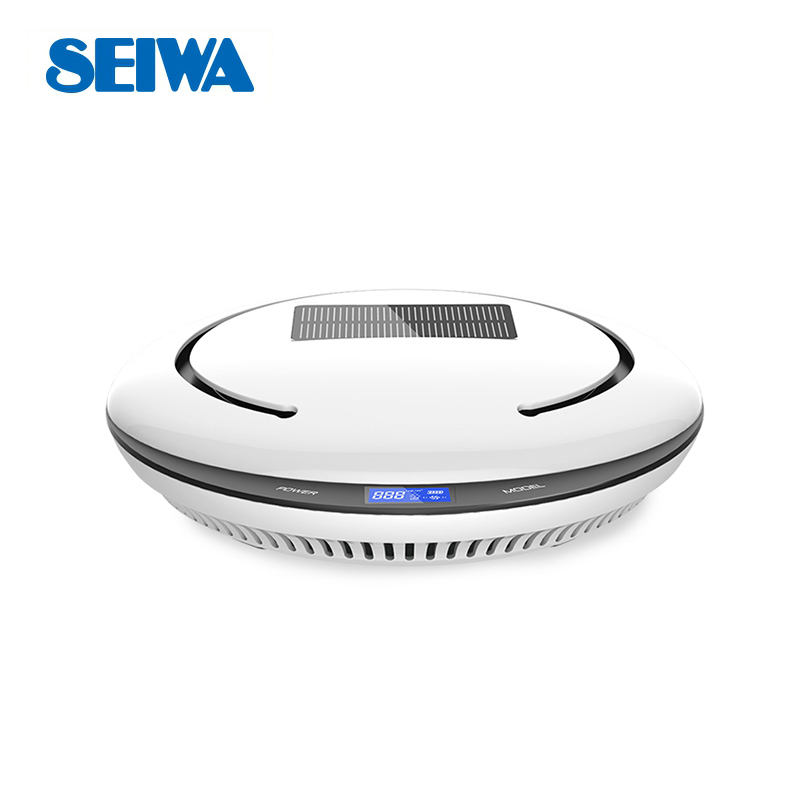 日本seiwa太阳能车载空气净化器Q7 智能车用净化器负离子除甲醛pm2.5 汽车用品
