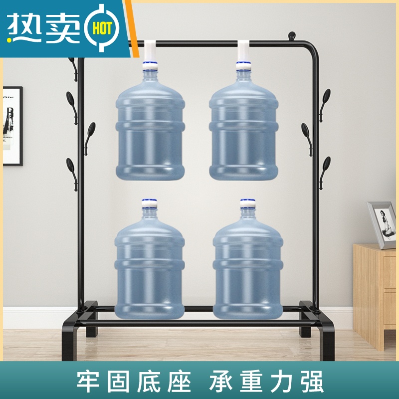 敬平简易晾衣架落地折叠阳台挂晒衣架卧室内家用学生宿舍收纳衣服架子 120cm宽[白]双层网格+衣帽钩 中高清大图