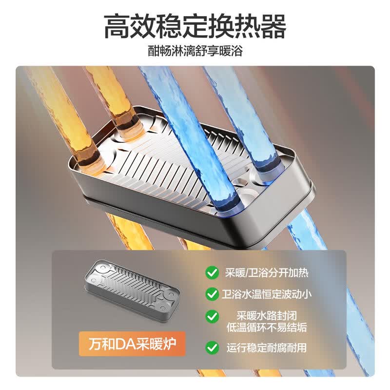 万和家用天然气燃气壁挂炉采暖炉 脉冲燃烧 AI精准控温 wifi远程智控 节能省气L1PB26-DA24高清大图